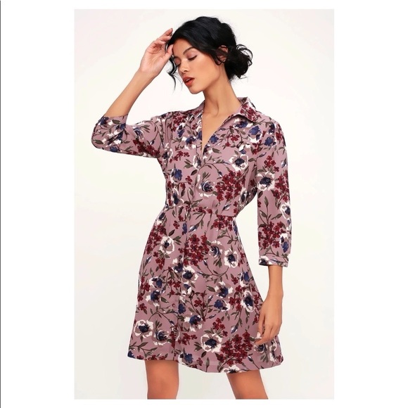 Lulus Floral Print Button-Up Dress - Picture 2 of 4